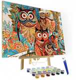 PAINT BY NUMBERS KIT – OWL FAMILY