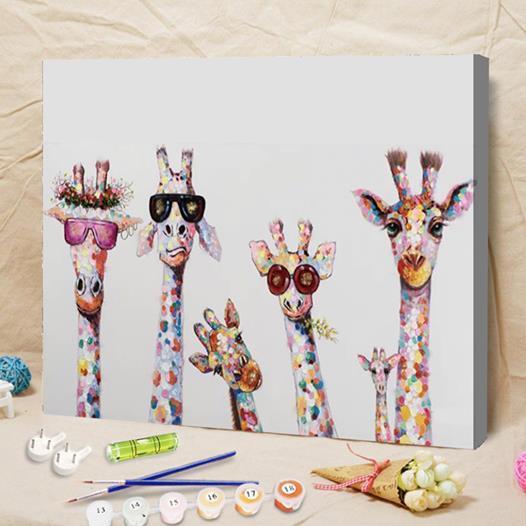 Curious Giraffes CANVAS WALL ART