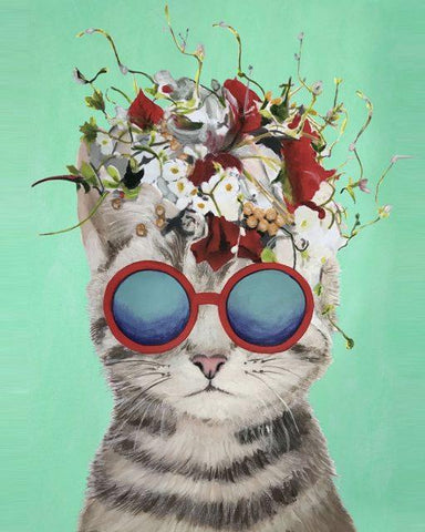 DIY Painting By Numbers-Flower Power Cat