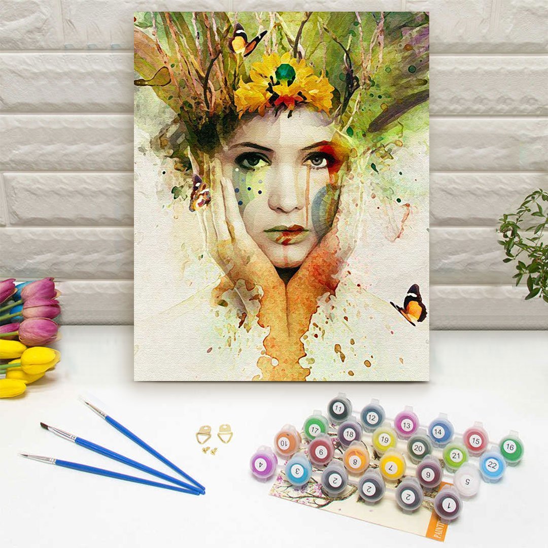 Paint by Numbers Kit -Melancholy Girl