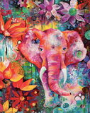 Paint by Numbers Kit-Colourful elephant