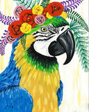 Paint by Numbers Kit – Flowers and parrot