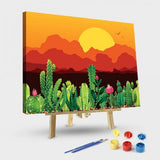 Desert Cactus in Sunset -Ideaher Paint By Numbers Kit