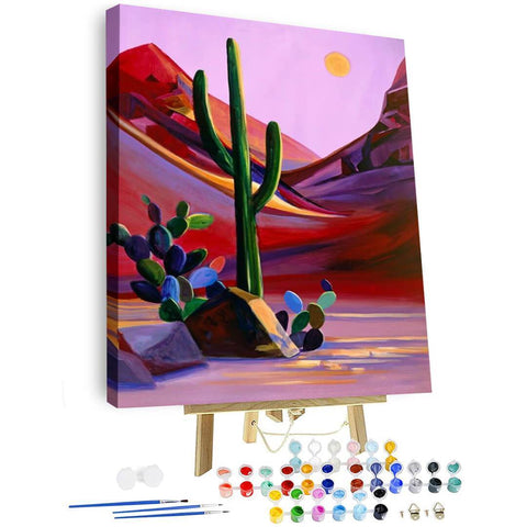 Paint by Numbers Kit- Desert Cactus Landscape