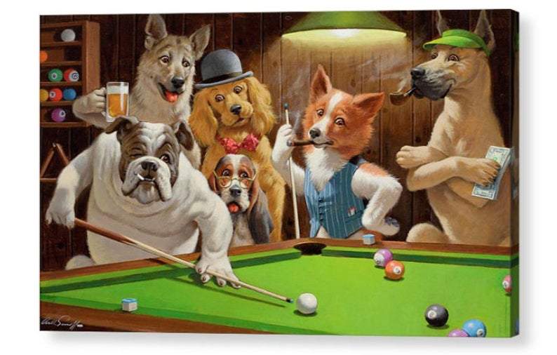 Dogs Playing Pool – DIY Paint By Numbers Kits