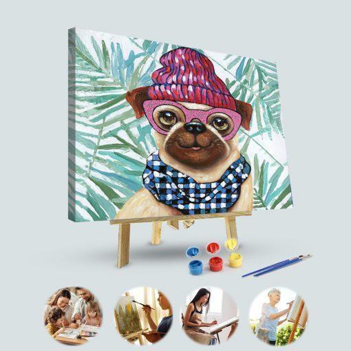 Paint by Numbers Kit- Cute Pug