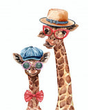 Paint by Numbers Kit-Giraffe Baby Wearing Hat Glasses